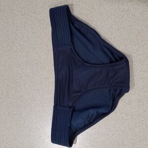 Seafolly Quilted Bikini Swim Bottom in True Navy, Size US 6